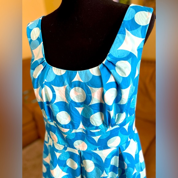 Calvin Klein sundress sz 12 in shades of teal - rounded neckline zipper back - Picture 5 of 9